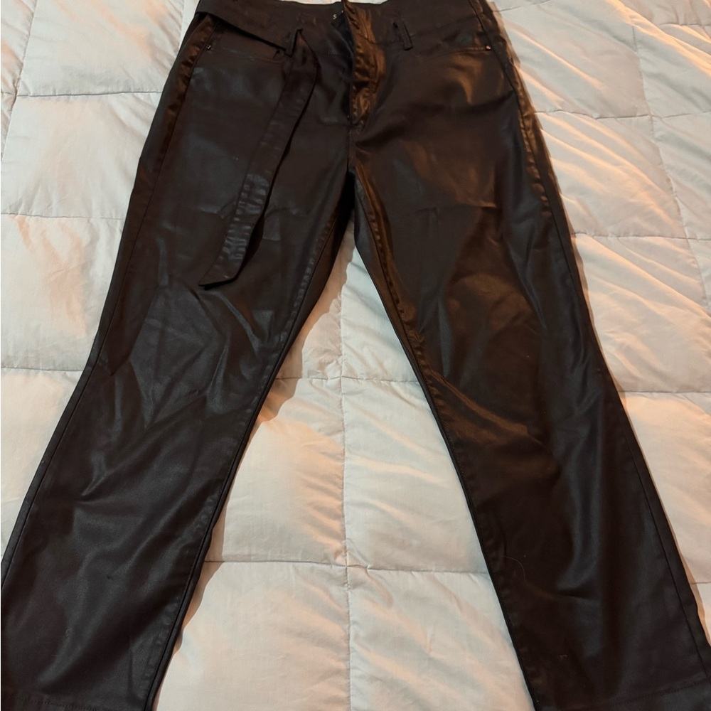Chocolate Brown Faux Leather Pants
